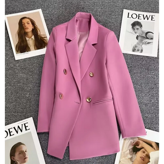 Lange Damen Blazer Mit Knopfverschluss