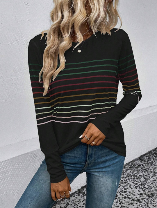 HeidiMode gestreifter Langarm Pullover