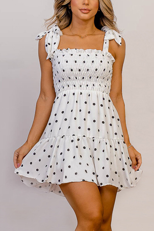 Heidi-Mode | Depend on You Polka Dot Print Mini Kleid