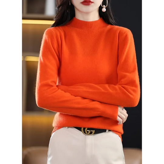 Heidi-Mode | Kaschmir Pullover Damen Hoher Kragen, Weich & Zeitloses Design