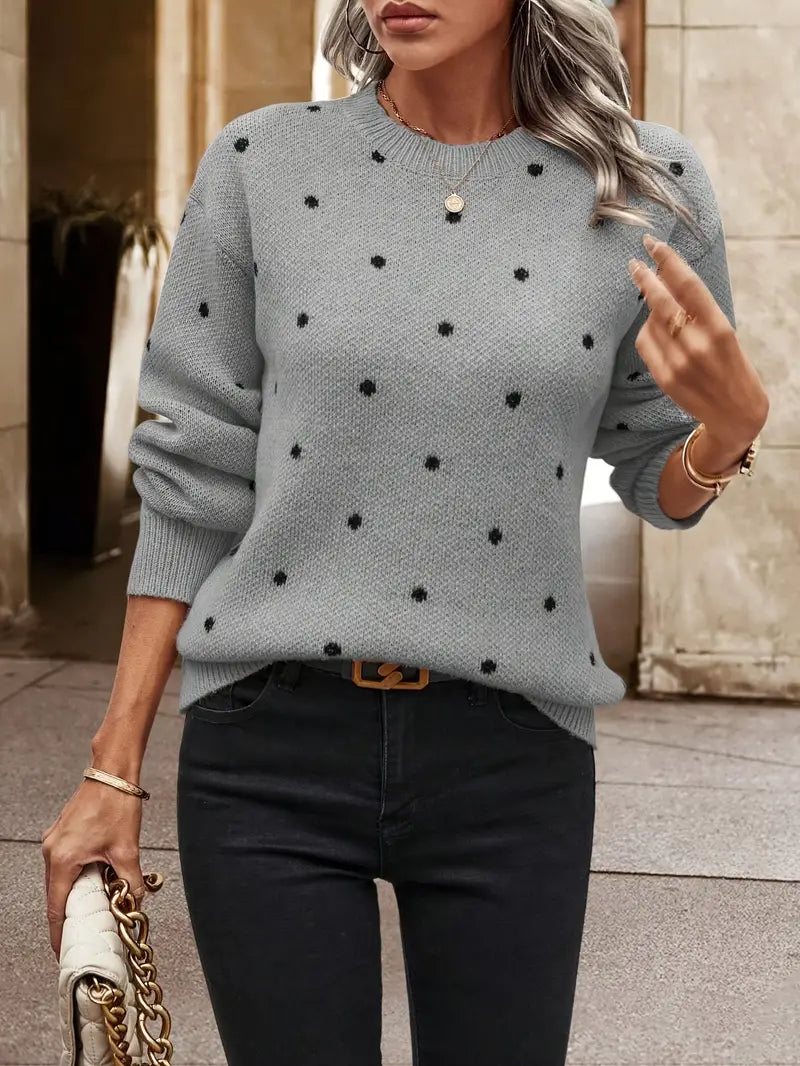 Heidi-Mode | Langarm-Poker-Dot-Pullover