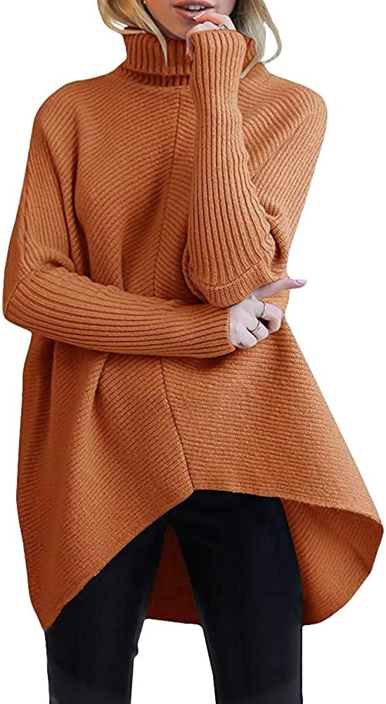 Damen gemütlicher Rollkragenpullover mit strukturiertem Design und asymmetrischem Schnitt Heidi-Mode