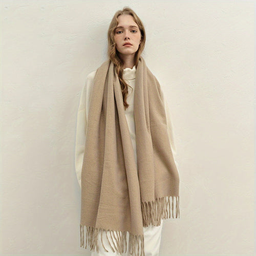 Heidi-Mode | Elegante Textur Einfarbiger Schal für Damen