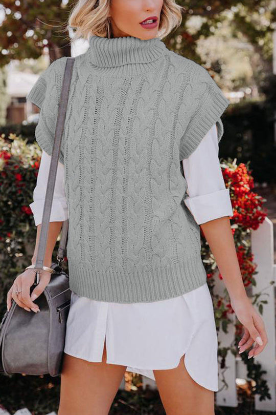 Heidi-Mode | Natalia Kabel Kurzarm Rollkragenpullover