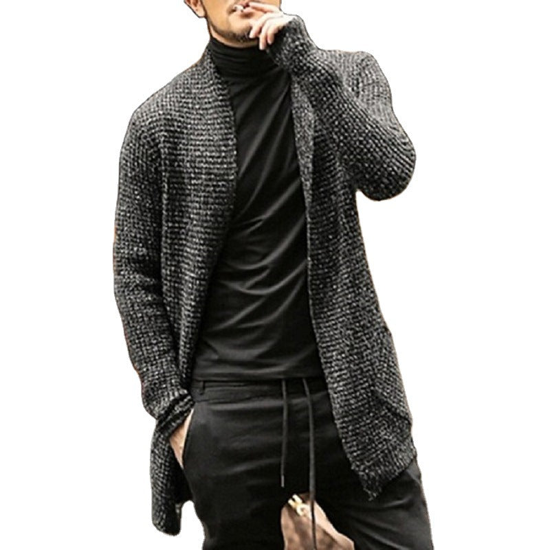 Herren eleganter Strickcardigan mit offener Front und lässigem Schnitt Heidi-Mode