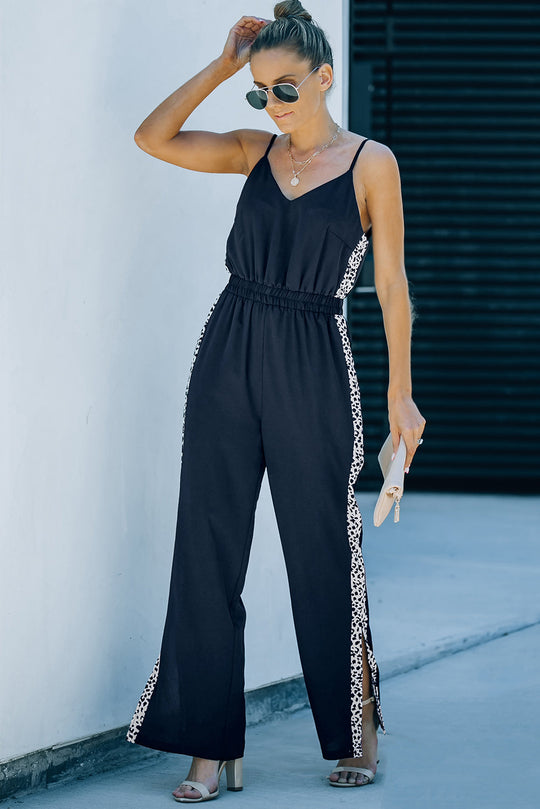 Jumpsuit mit Spaghettiträger und weitem Bein