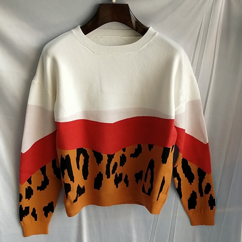 Damen modischer Pullover mit farbenfrohem Muster und lässigem Schnitt Heidi-Mode