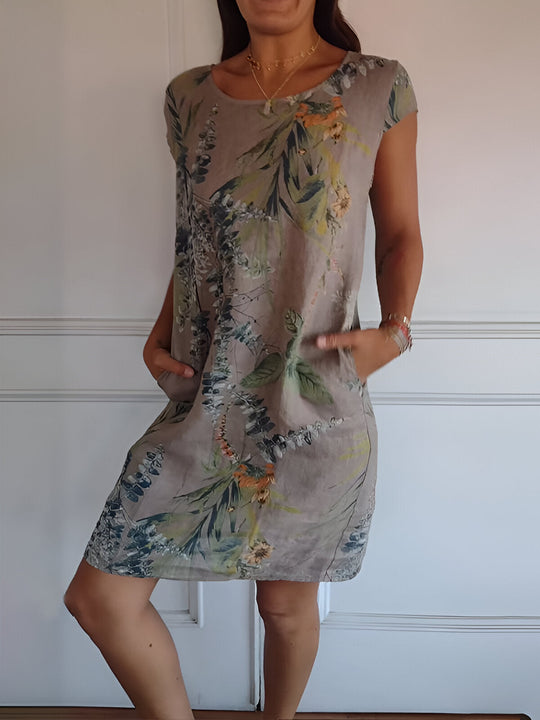 Sommerkleid mit Blätter-Print