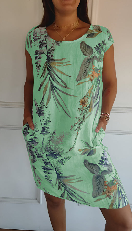 Sommerkleid mit Blätter-Print