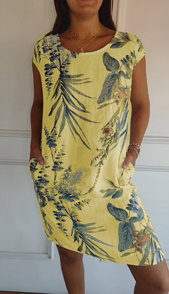 Sommerkleid mit Blätter-Print