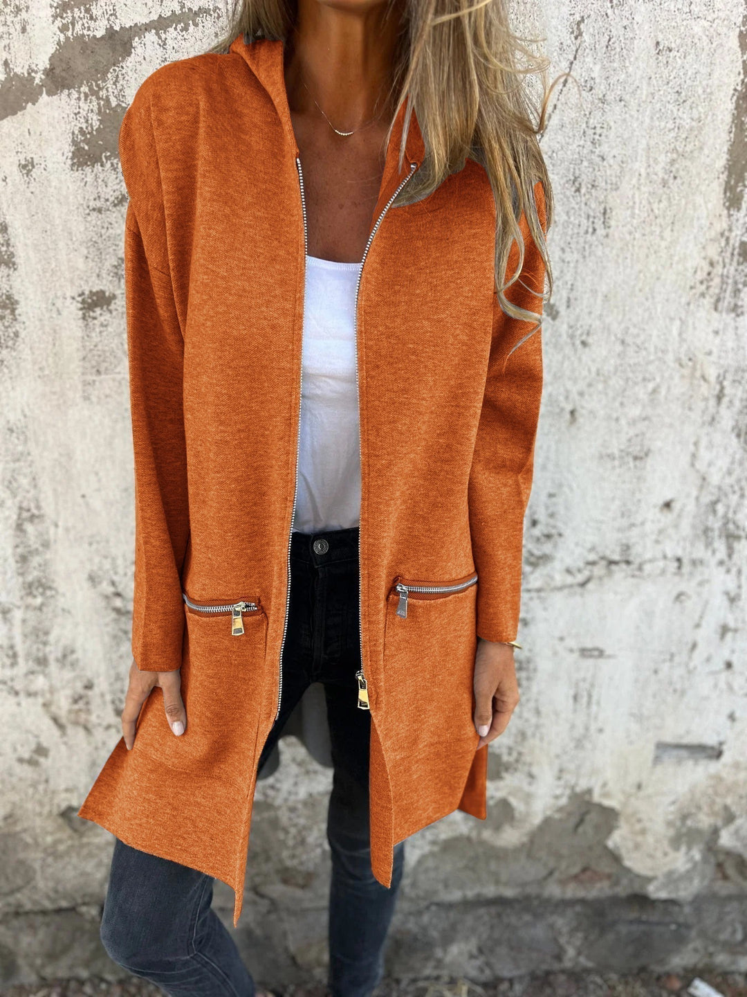 Heidi-Mode | Damen Langer Kapuzen Sweat Top