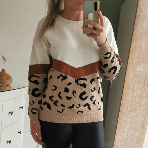 Damen modischer Pullover mit farbenfrohem Muster und lässigem Schnitt Heidi-Mode