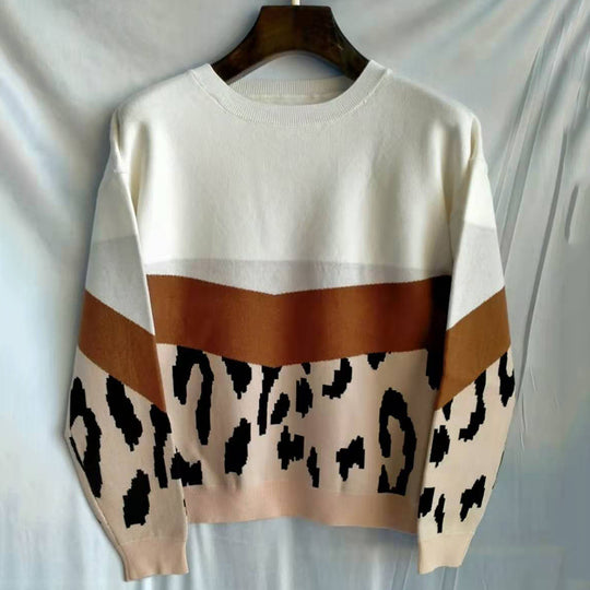 Damen modischer Pullover mit farbenfrohem Muster und lässigem Schnitt Heidi-Mode
