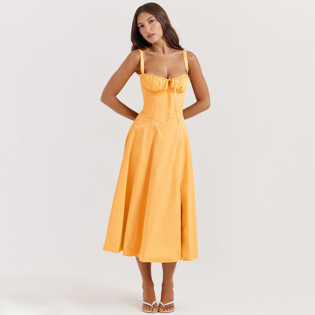 Heidi-Mode | Schmal Geschnittenes Overknee Kleid mit Kreuzriemen