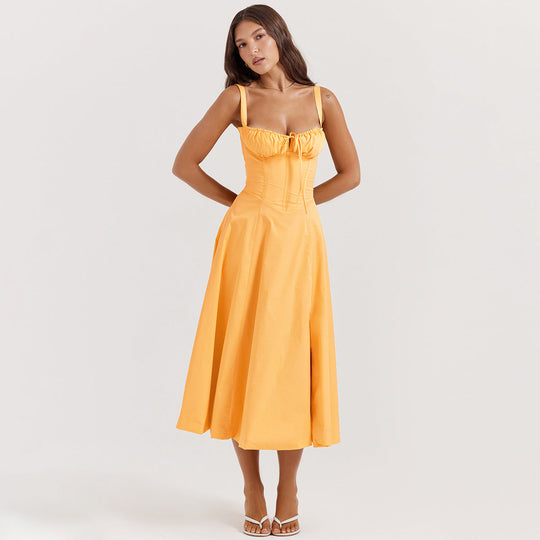 Heidi-Mode | Schmal Geschnittenes Overknee Kleid mit Kreuzriemen