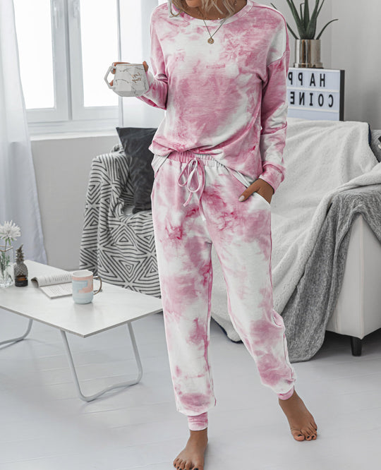 Damen Freizeit-Loungewear Set mit modischem Batikdesign und bequemen Passform Heidi-Mode