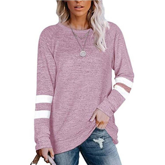 Damen lässiger Oversized Pullover mit sportlichen Streifendetails Heidi-Mode