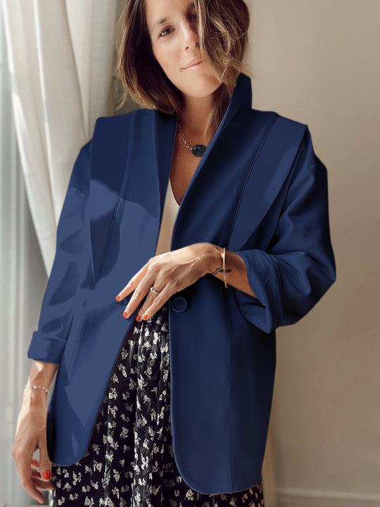 Damen Blazer im modernen Oversized-Schnitt mit schickem Revers Heidi-Mode