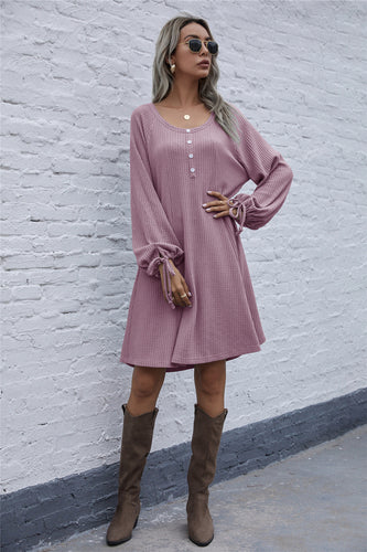 Damen lässiges Waffel-Pulloverkleid Heidi-Mode