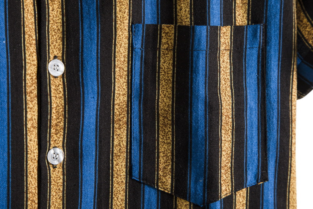 Herren Kurzarmhemd mit lässigem Streifenmuster und praktischer Brusttasche Heidi-Mode