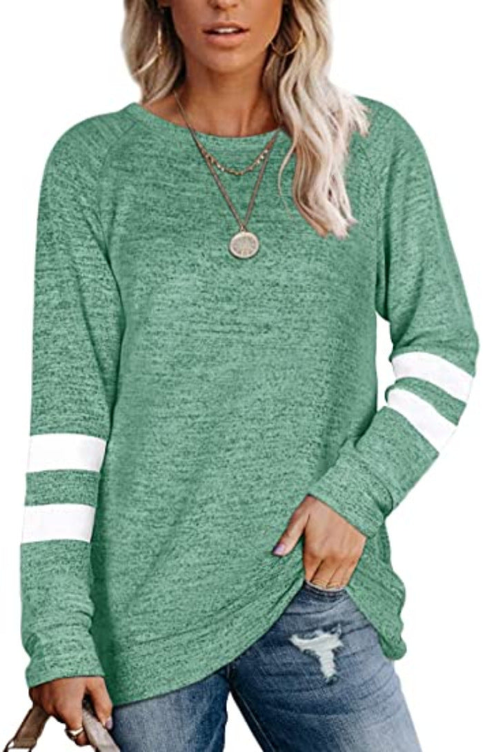Damen lässiger Oversized Pullover mit sportlichen Streifendetails Heidi-Mode