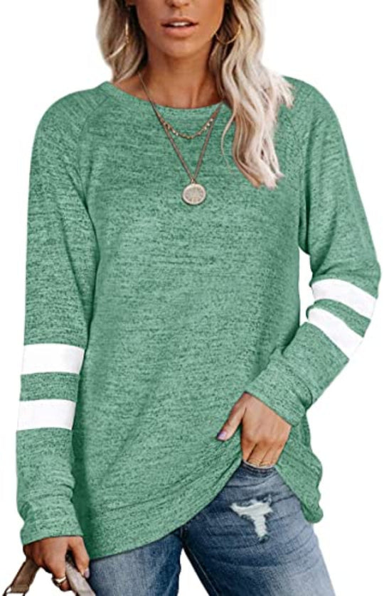 Damen lässiger Oversized Pullover mit sportlichen Streifendetails Heidi-Mode