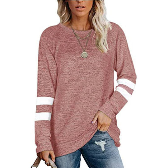 Damen lässiger Oversized Pullover mit sportlichen Streifendetails Heidi-Mode