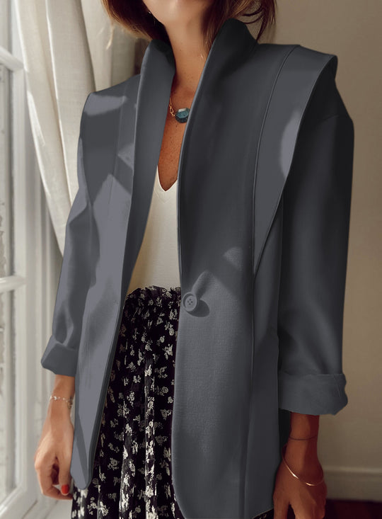 Damen Blazer im modernen Oversized-Schnitt mit schickem Revers Heidi-Mode