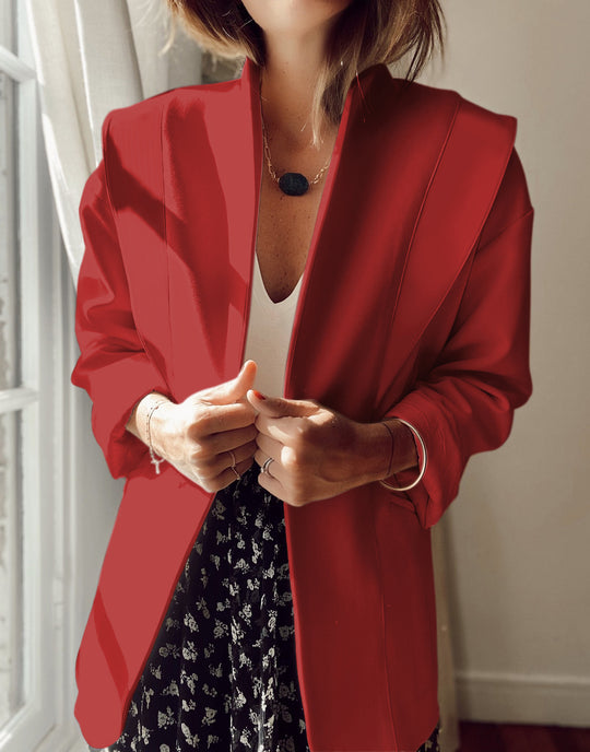 Damen Blazer im modernen Oversized-Schnitt mit schickem Revers Heidi-Mode