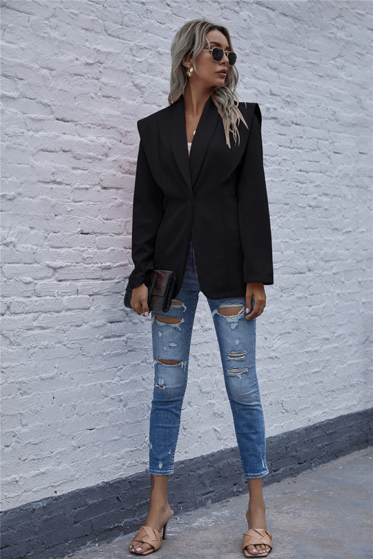 Damen Blazer mit strukturierten Schultern Heidi-Mode