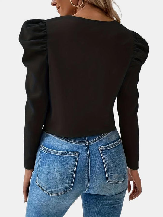 Heidi-Mode | Jacke mit Gepufften Ärmeln und Reißverschluss