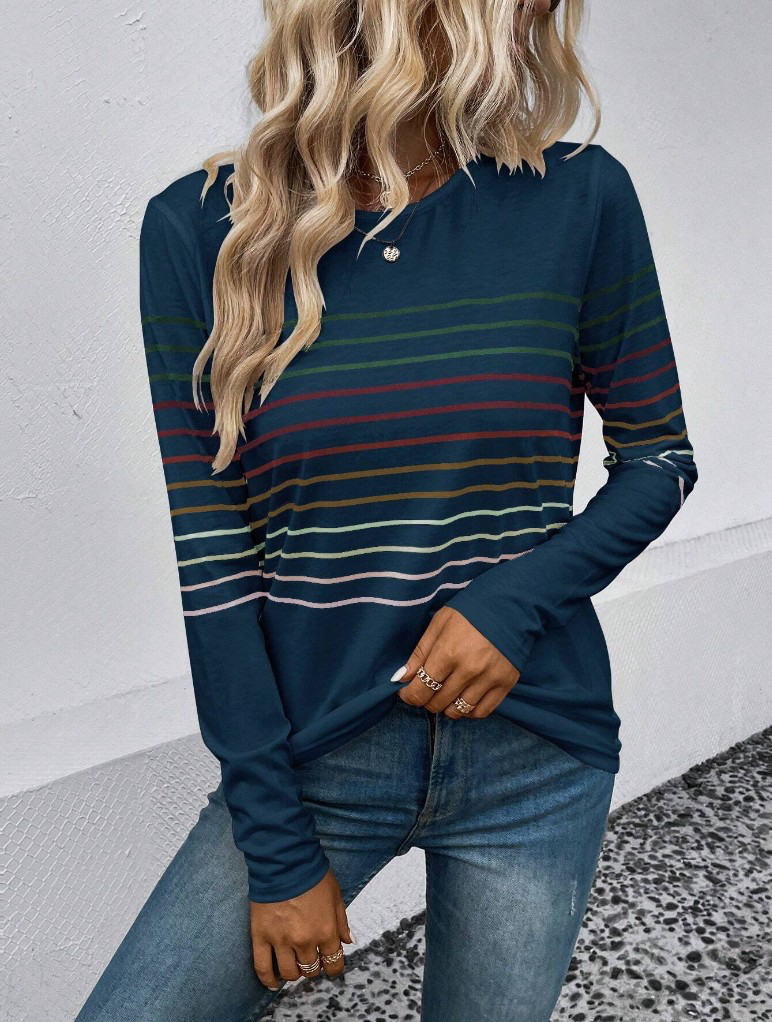 HeidiMode gestreifter Langarm Pullover