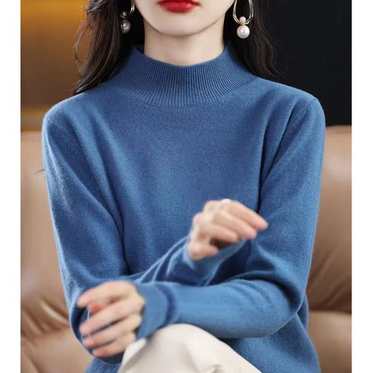 Heidi-Mode | Kaschmir Pullover Damen Hoher Kragen, Weich & Zeitloses Design