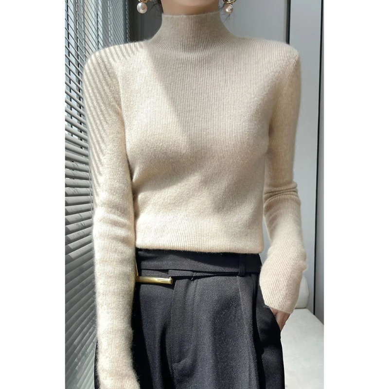 Heidi-Mode | Damen Rollkragenpullover Gerippter Strick Weich und Elegant Rollkragenpullover Damen
