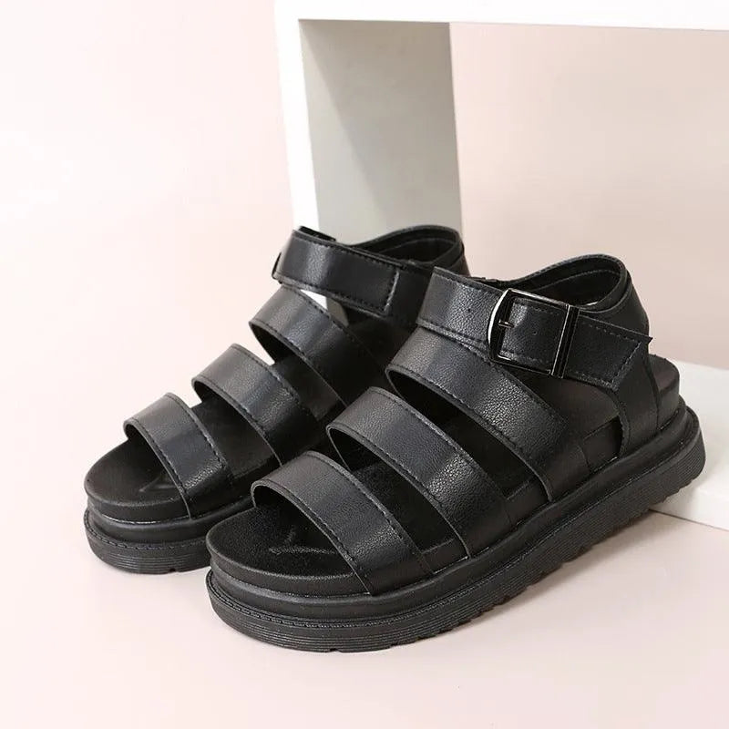 Heidi-Mode | Sandals with buckle and platform with open toes