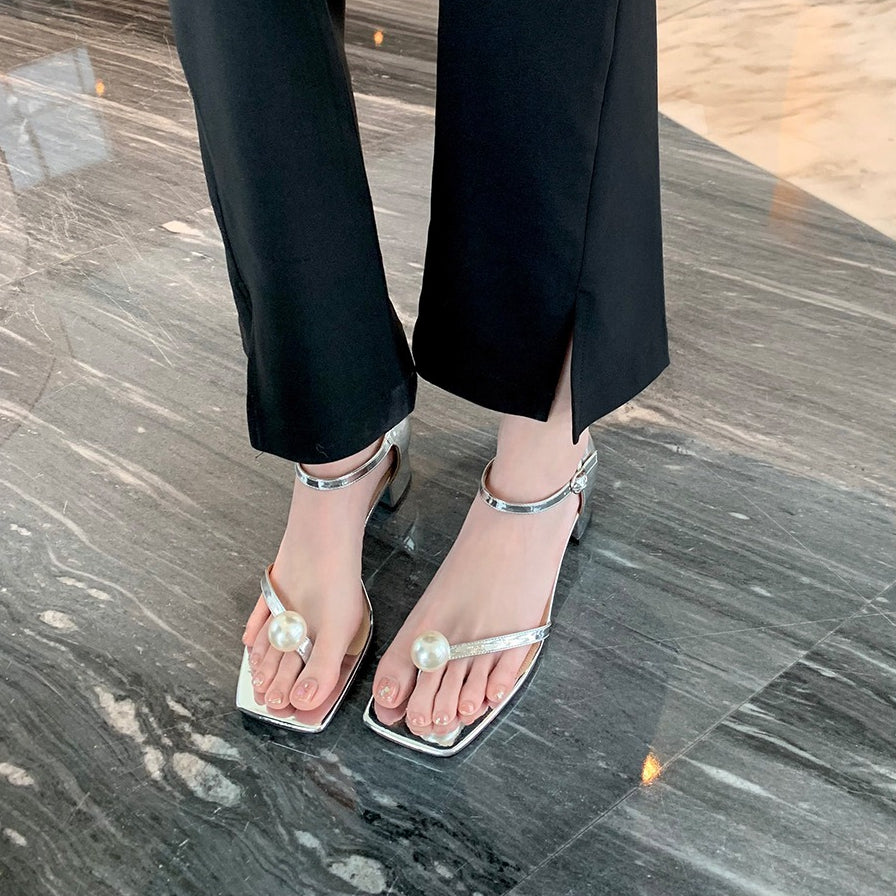 Heidi-Mode | Sandalen Eingewickelter Absatz Temperament Flip Flops