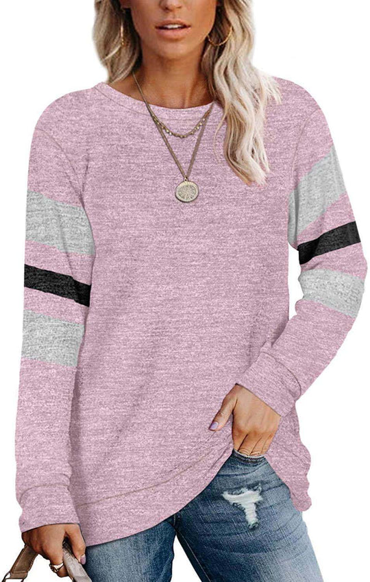 Damen lässiger Oversized Pullover mit sportlichen Streifendetails Heidi-Mode