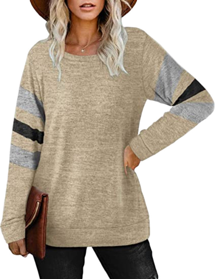 Damen lässiger Oversized Pullover mit sportlichen Streifendetails Heidi-Mode