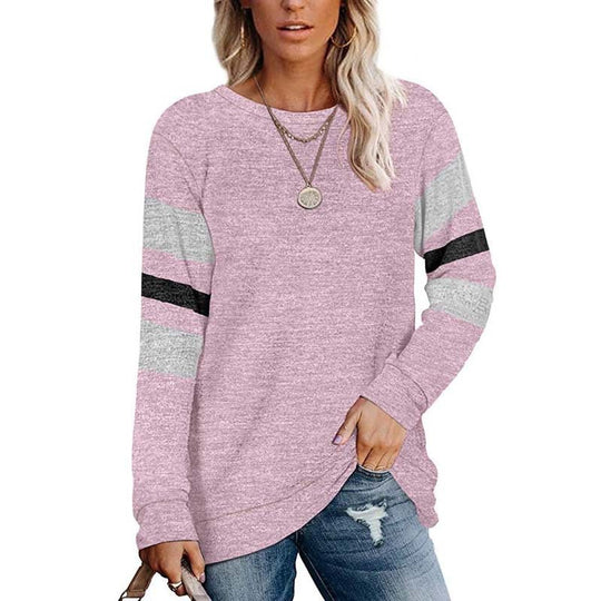 Damen lässiger Oversized Pullover mit sportlichen Streifendetails Heidi-Mode
