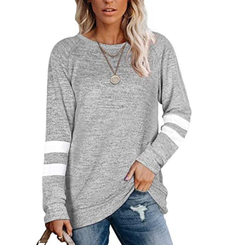 Damen lässiger Oversized Pullover mit sportlichen Streifendetails Heidi-Mode