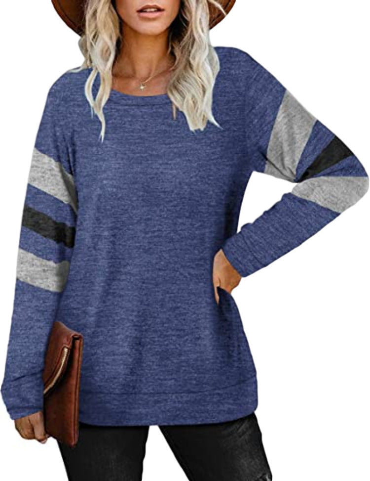 Damen lässiger Oversized Pullover mit sportlichen Streifendetails Heidi-Mode