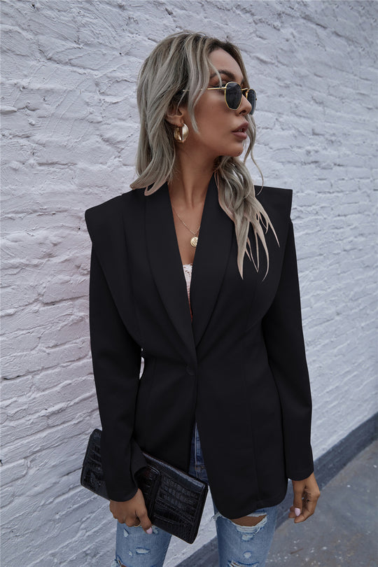 Damen Blazer im modernen Oversized-Schnitt mit schickem Revers Heidi-Mode