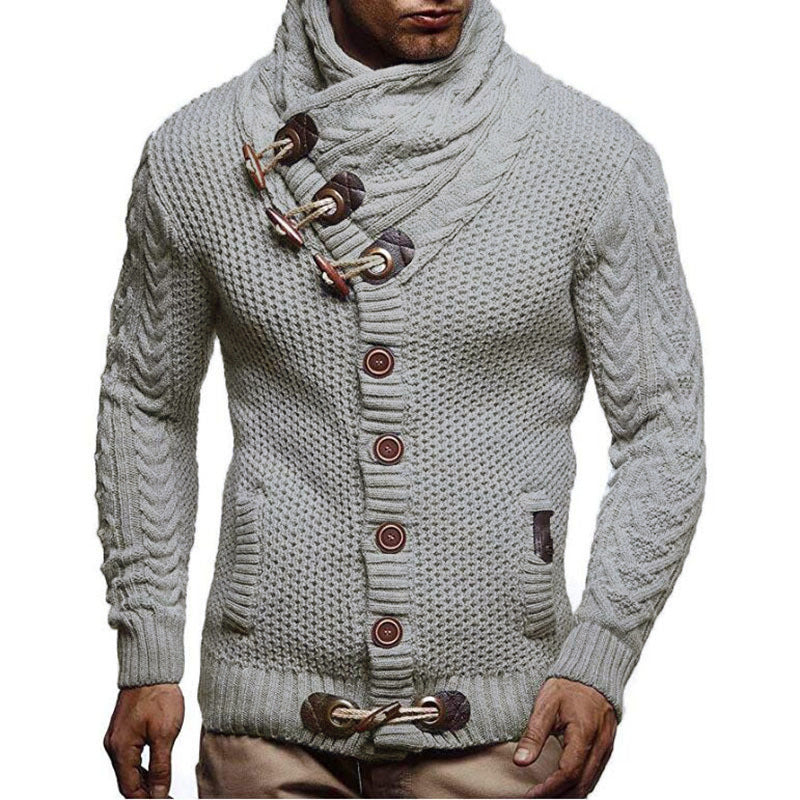 Herren Strickjacke mit asymmetrischem Kragen Heidi-Mode