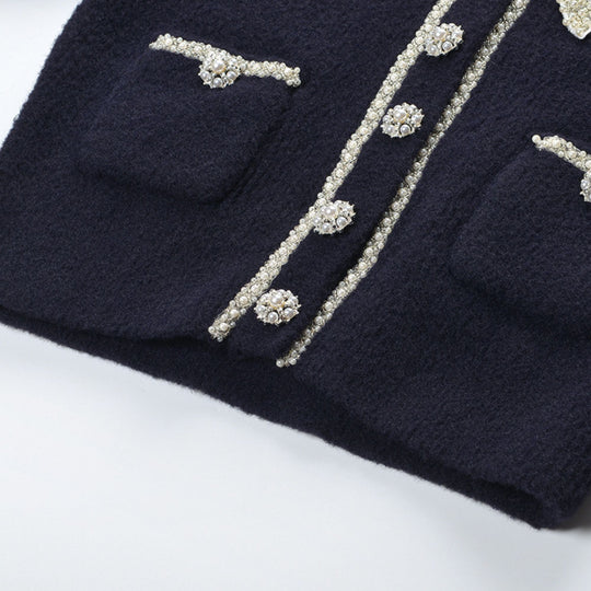Heidi-Mode | Faux Perlen Verziertes Jacke & Rock Passendes Set
