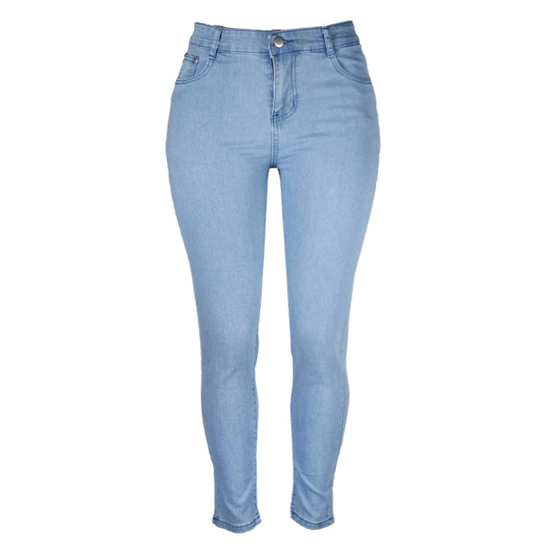 Damen Hoch geschnittene Skinny Jeans mit formenden Nähten Heidi-Mode