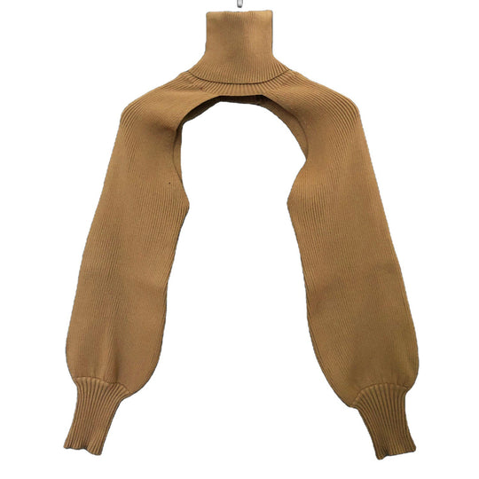 Damen Strickoberteil mit innovativem Schnitt und hohem Kragen Heidi-Mode