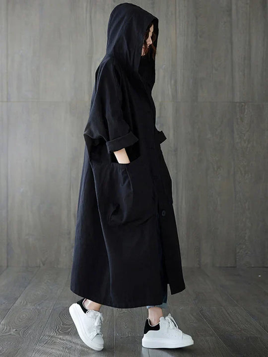 Heidi-Mode | Langer Wasserdichter Trenchcoat Mantel