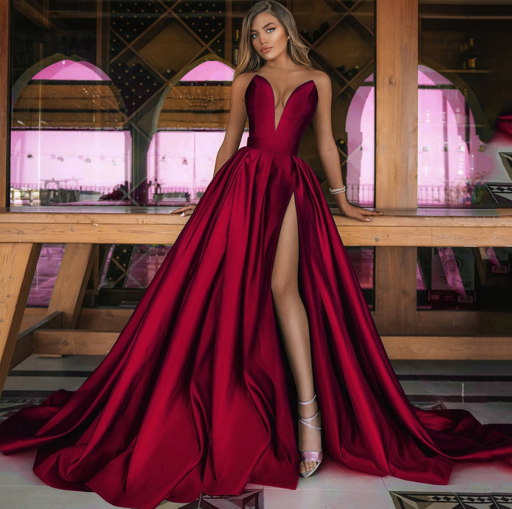 Heidi-Mode | Elegante Split Lange Rock Hochzeitskleid