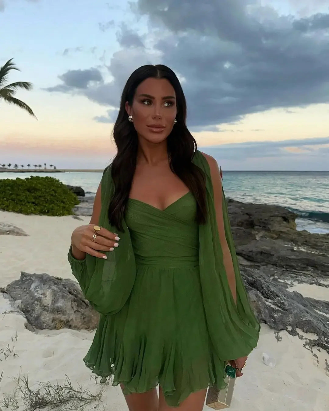 Heidi-Mode | Modebewusste Off Shoulder Kleid mit Laternenärmeln