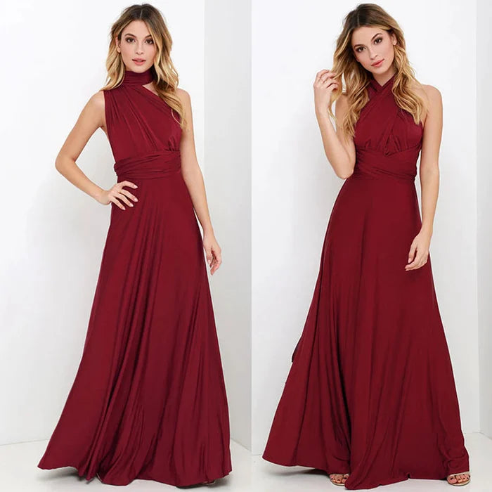 Damen Elastisches Wickelkleid mit Riemen für perfekte Passform